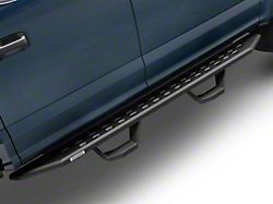 Go Rhino RB20 Running Boards with Drop Steps; Textured Black (17-26 F-250 Super Duty SuperCrew)