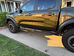 GOAT Fabrication Angled Rock Sliders without Top Plates; Black Texture (19-26 Ranger SuperCrew)