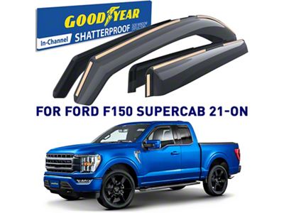 Goodyear Car Accessories Shatterproof in-Channel Window Deflectors (21-26 F-150 SuperCab)
