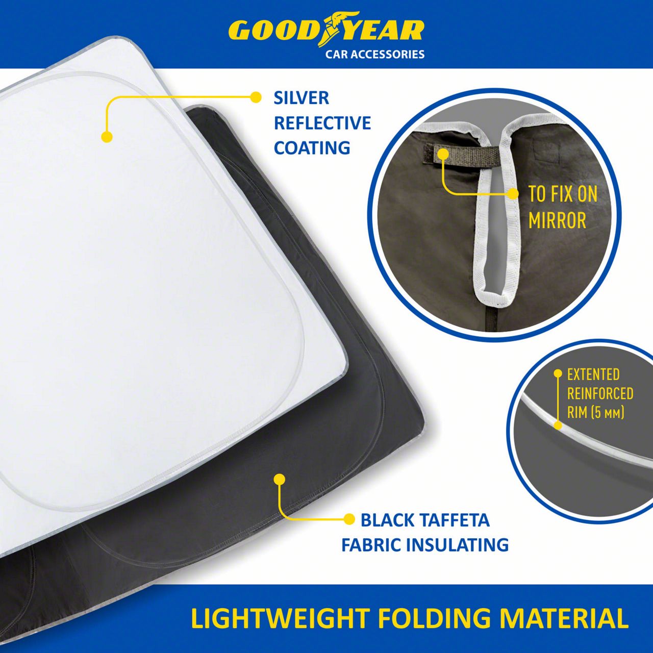 Goodyear Car Accessories F-150 Windshield Sun Shade GY008255 (15-24 F-150)  - Free Shipping