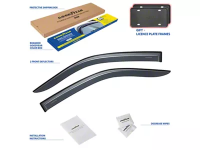 Goodyear Car Accessories Shatterproof Tape-On Window Deflectors (17-22 F-250 Super Duty Regular Cab)