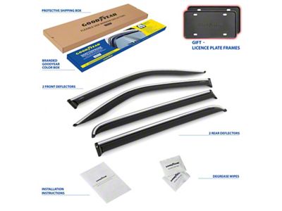 Goodyear Car Accessories Shatterproof Tape-On Window Deflectors (19-25 RAM 1500 Crew Cab)