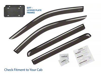 Goodyear Car Accessories Tape-On Window Deflectors (20-24 Sierra 2500 HD Crew Cab)