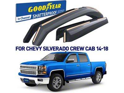 Goodyear Car Accessories Shatterproof in-Channel Window Deflectors (14-19 Silverado 1500 Crew Cab)