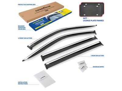 Goodyear Car Accessories Shatterproof Tape-On Window Deflectors (19-24 Silverado 1500 Crew Cab)