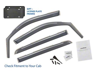 Goodyear Car Accessories Shatterproof in-Channel Window Deflectors (19-25 RAM 1500 Crew Cab)