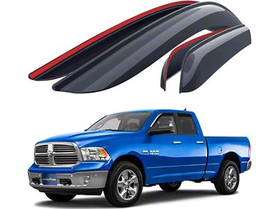 Goodyear Car Accessories Shatterproof Tape-On Window Deflectors (09-18 RAM 1500 Quad Cab)