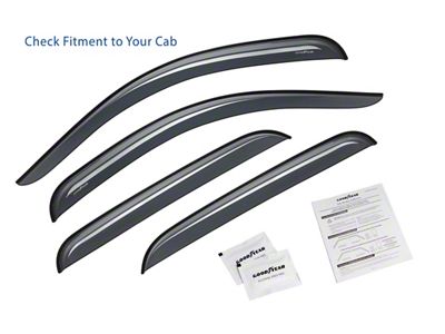 Goodyear Car Accessories Shatterproof Tape-On Window Deflectors (07-13 Silverado 1500 Crew Cab)