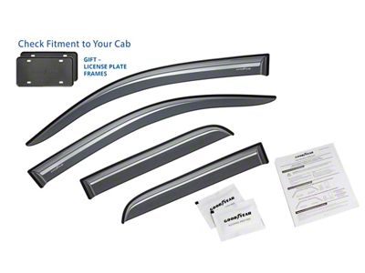 Goodyear Car Accessories Shatterproof Tape-On Window Deflectors (15-19 Silverado 3500 HD Double Cab)