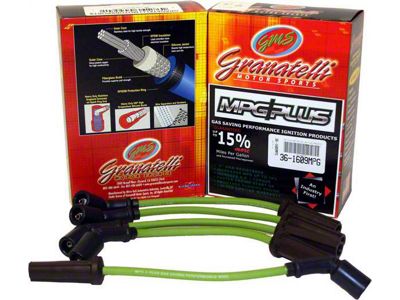 Granatelli Motor Sports MPG Plus Spark Plug Wires; Green (87-88 2.2L Dakota; 89-95 2.5L Dakota)