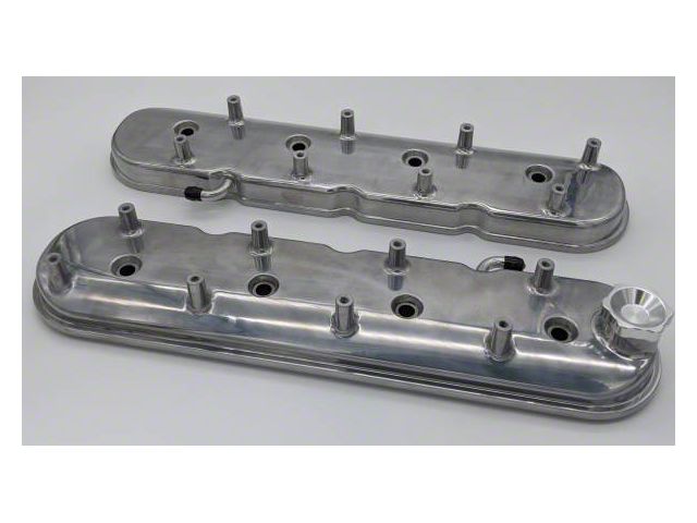 Granatelli Motor Sports Stock/Standard Valve Covers; Polished (09-13 5.3L, 6.2L Sierra 1500)