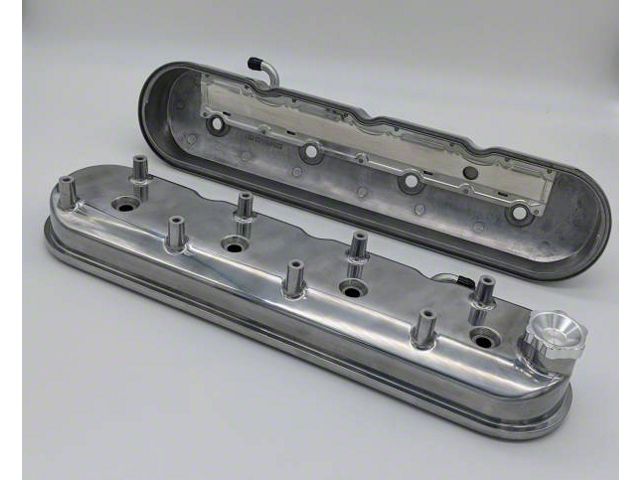 Granatelli Motor Sports Tall Valve Covers; Polished (09-13 5.3L, 6.2L Sierra 1500)