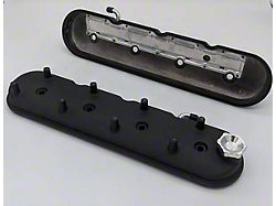 Granatelli Motor Sports Stock/Standard Valve Covers; Black Wrinkle (10-19 6.0L Sierra 3500 HD)