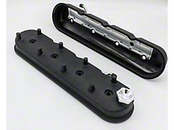 Granatelli Motor Sports Tall Valve Covers; Black Wrinkle (09-13 5.3L, 6.2L Silverado 1500)