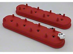 Granatelli Motor Sports Tall Valve Covers; Red Wrinkle (09-13 5.3L, 6.2L Silverado 1500)