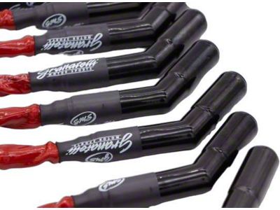 Granatelli Motor Sports High Performance Spark Plug Wires with Ceramic Boots; 8-Inch; High Temp Red (07-25 V8 Yukon)