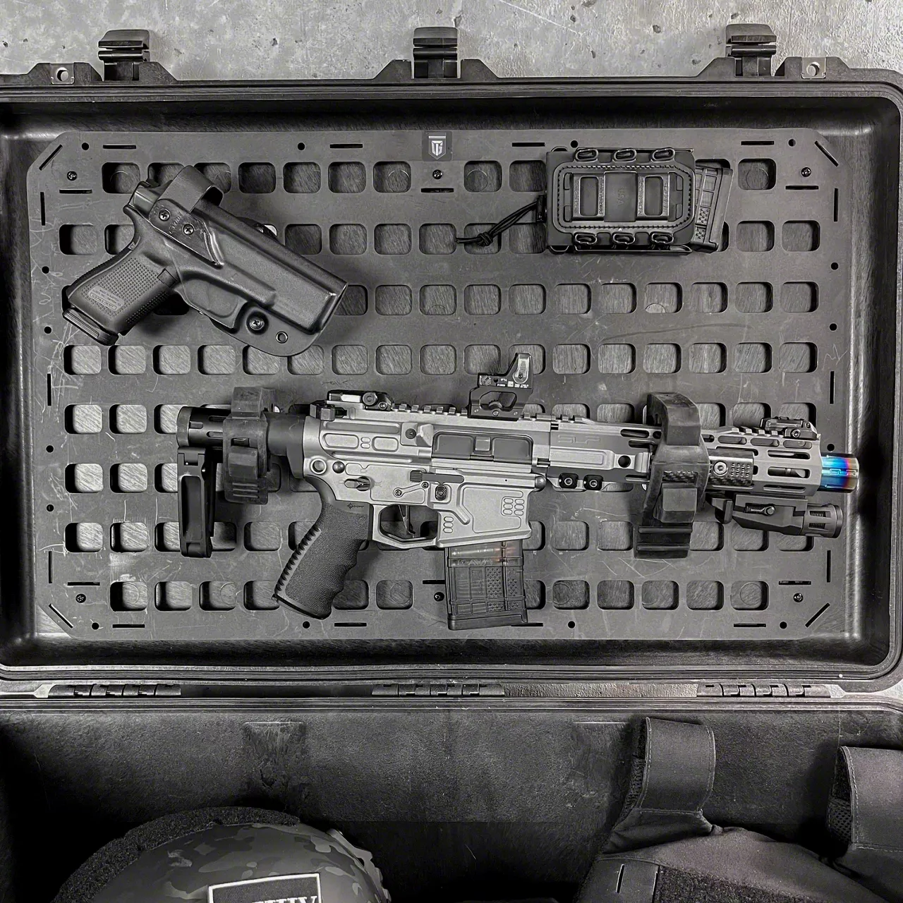 Grey Man Tactical F150 RMP Case Lid Organizer Rifle Rack and Holster
