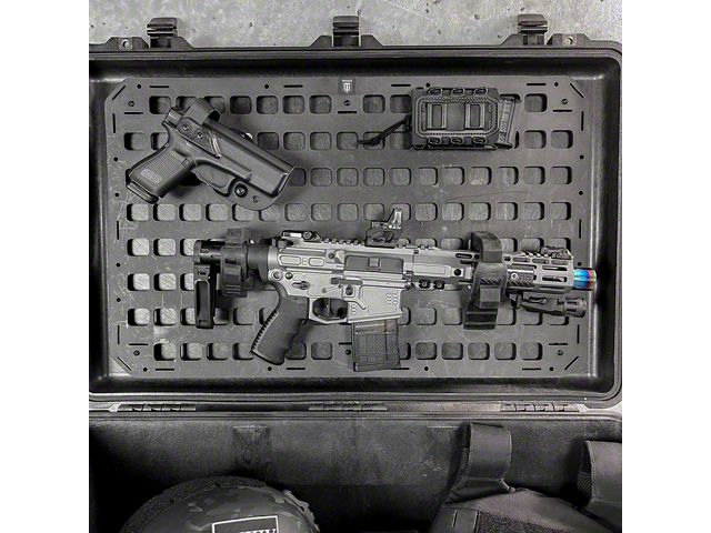 Grey Man Tactical RMP Case Lid Organizer Rifle Rack and Holster Integration MOLLE Panel Package with 3M Dual Lock Fastener Kit; 18.50-Inch x 13.125-Inch