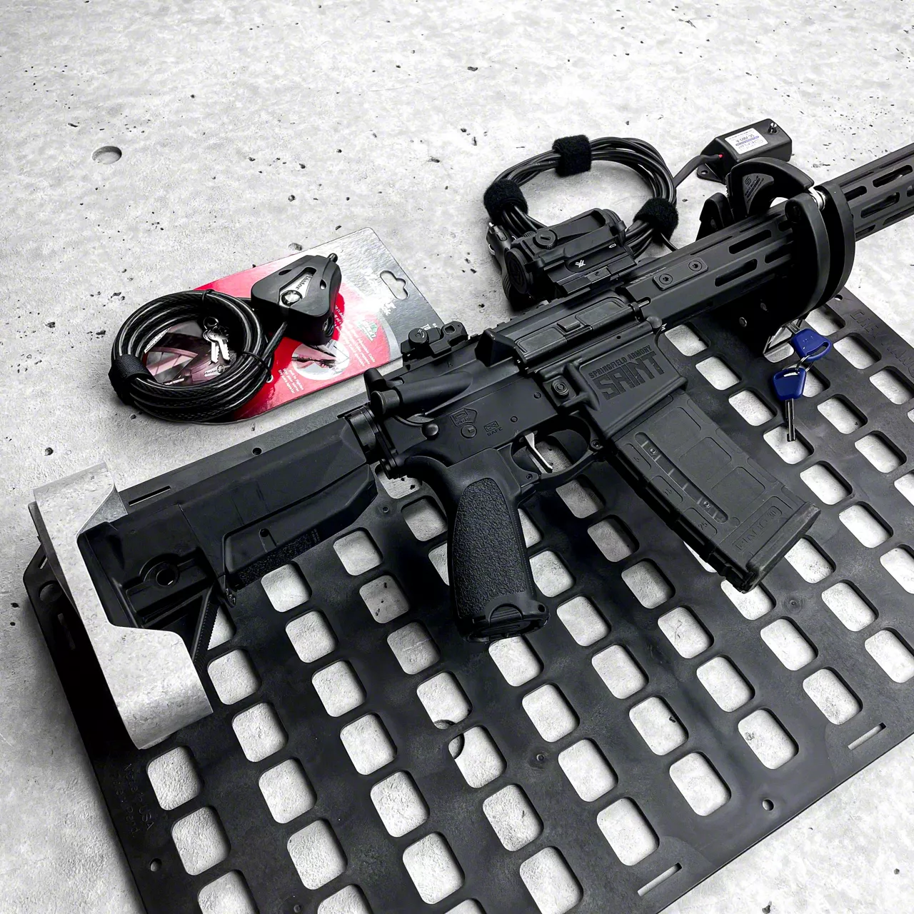 Grey Man Tactical RAM 2500 Locking Rifle Rack MOLLE Panel with SC6