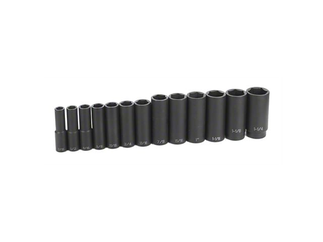 Gre Threaded Socket Grey Pneumatic Universal AT 1/2-Inch Drive Deep Length SAE Impact ...