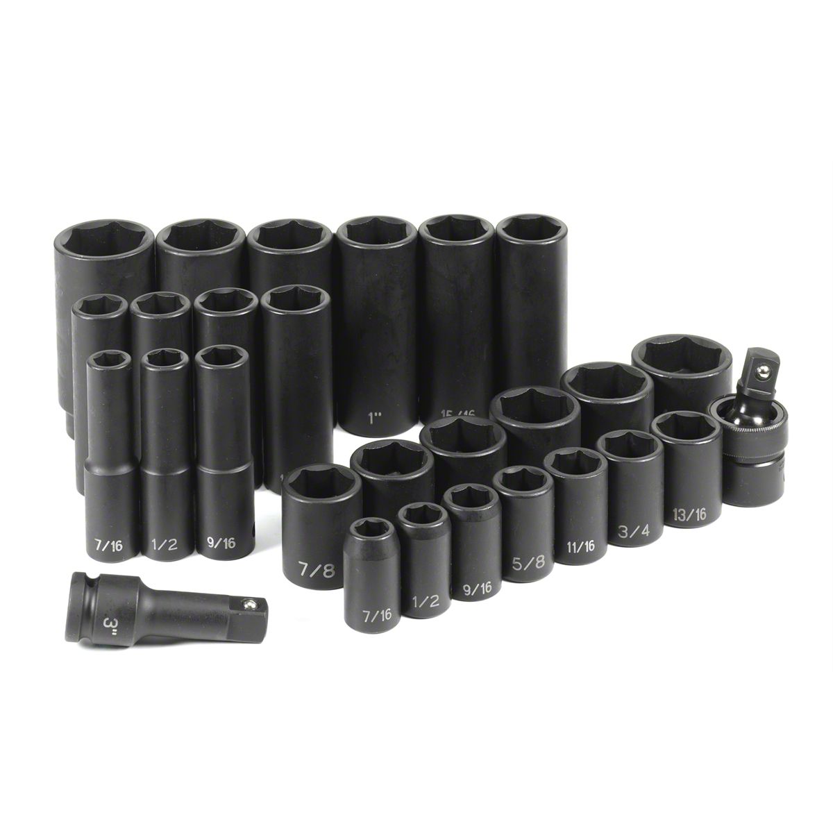 Gre Threaded Socket Grey Pneumatic Universal AT 1/2-Inch Drive Standard and Deep Length SAE ...