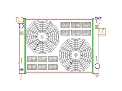 Griffin Radiators ComboUnit CrossFlow Radiator; 2-Row (02-09 V8 RAM 1500, Excluding SRT-10)