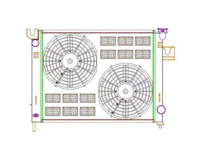 Griffin Radiators ComboUnit CrossFlow Radiator; 2-Row (02-09 V8 RAM 1500, Excluding SRT-10)