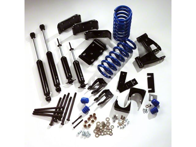 Ground Force Lowering Kit; 1.50-Inch Front / 4.30-Inch Rear (02-05 RAM 1500 Quad Cab)