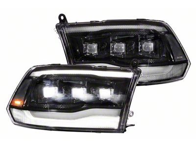 GTR Lighting Carbide LED Headlights; Black Housing; Clear Lens (10-18 RAM 2500)