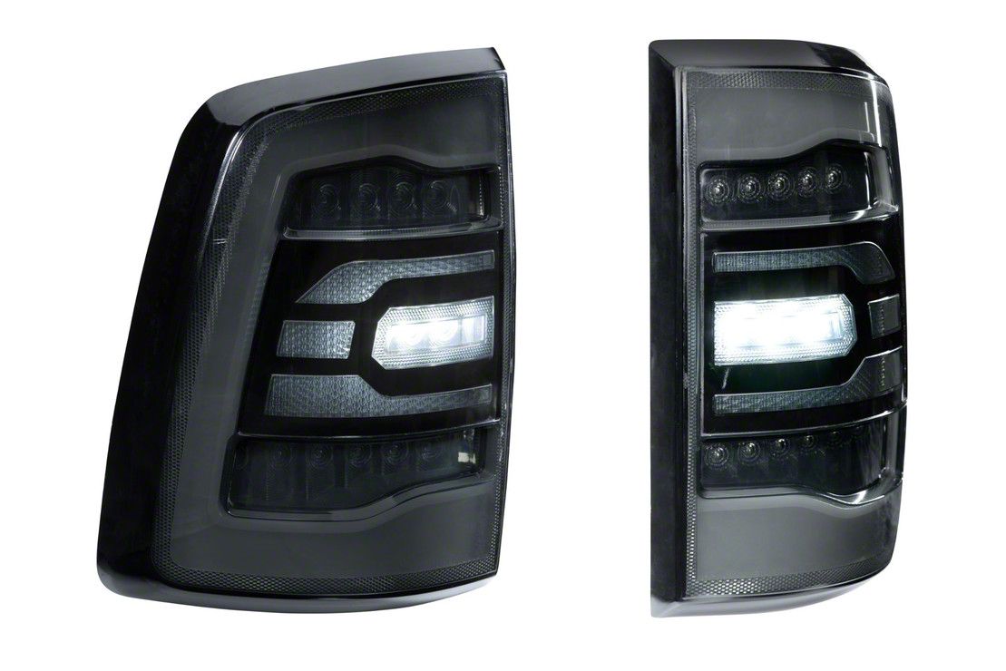 GTR Lighting RAM 2500 Carbide LED Tail Lights; Black Housing; Red