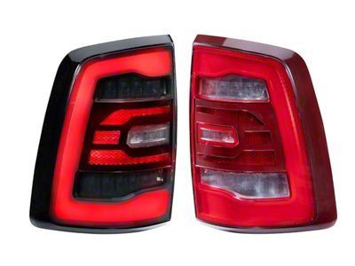 GTR Lighting Carbide LED Tail Lights; Black Housing; Red Lens (10-18 RAM 3500)