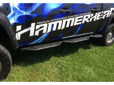 Hammerhead Cab Length Running Boards; Black (07-13 Silverado 1500 Extended Cab)
