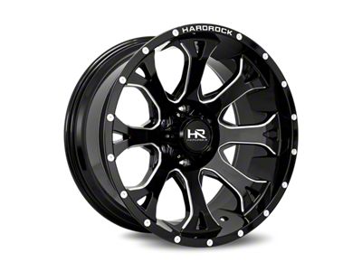 Hardrock Offroad BloodShot Xposed Gloss Black Milled 6-Lug Wheel; 20x10; -19mm Offset (07-13 Sierra 1500)