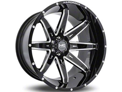 Hardrock Offroad PainKiller Xposed Gloss Black Milled 8-Lug Wheel; 20x10; -19mm Offset (11-14 Sierra 3500 HD SRW)