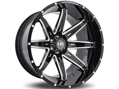 Hardrock Offroad PainKiller Xposed Gloss Black Milled 6-Lug Wheel; 20x12; -44mm Offset (07-13 Silverado 1500)