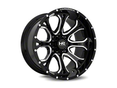 Hardrock Offroad BloodShot Xposed Gloss Black Milled 8-Lug Wheel; 22x12; -44mm Offset (11-14 Silverado 3500 HD SRW)