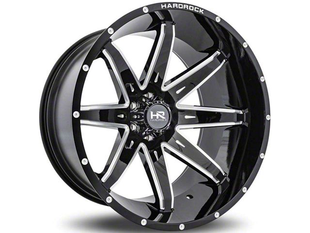 Hardrock Offroad PainKiller Xposed Gloss Black Milled 8-Lug Wheel; 20x12; -44mm Offset (15-19 Sierra 2500 HD)