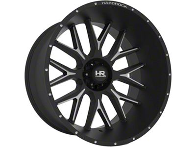 Hardrock Offroad Affliction Xposed Gloss Black Milled 8-Lug Wheel; 22x12; -44mm Offset (15-19 Silverado 2500 HD)