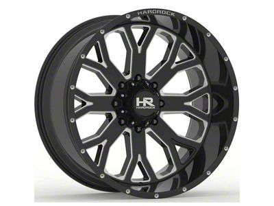 Hardrock Offroad Slammer Xposed Gloss Black Milled 6-Lug Wheel; 20x12; -44mm Offset (99-06 Silverado 1500)