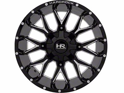 Hardrock Offroad H700 Affliction Gloss Black Milled 8-Lug Wheel; 20x9; 0mm Offset (01-06 Sierra 2500 HD)