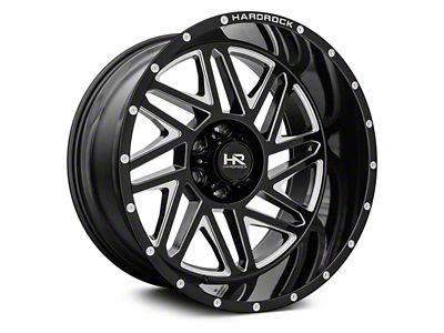 Hardrock Offroad Bones Xposed Gloss Black Milled 8-Lug Wheel; 22x12; -44mm Offset (01-06 Sierra 3500 HD SRW)
