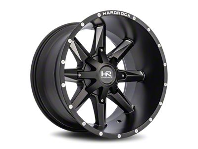 Hardrock Offroad Hardcore Satin Black Milled 8-Lug Wheel; 20x12; -44mm Offset (01-06 Sierra 3500 HD SRW)