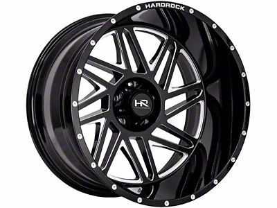Hardrock Offroad Bones Xposed Gloss Black Milled 8-Lug Wheel; 20x12; -44mm Offset (01-06 Silverado 2500 HD)