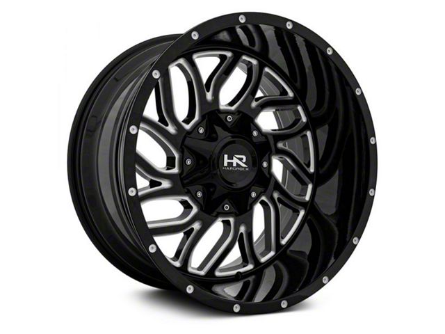 Hardrock Offroad Destroyer Gloss Black Milled 5-Lug Wheel; 20x12; -51mm Offset (02-08 RAM 1500, Excluding Mega Cab)