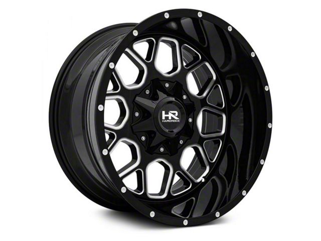 Hardrock Offroad Gunner Gloss Black Milled 5-Lug Wheel; 20x12; -44mm Offset (02-08 RAM 1500, Excluding Mega Cab)