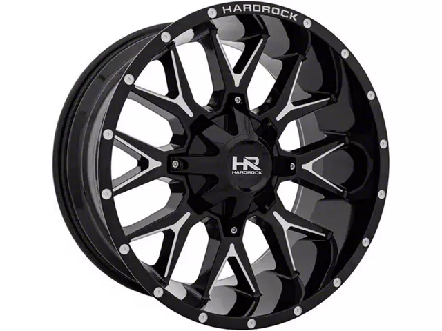 Hardrock Offroad H700 Affliction Gloss Black Milled 8-Lug Wheel; 20x10; -19mm Offset (03-09 RAM 2500)