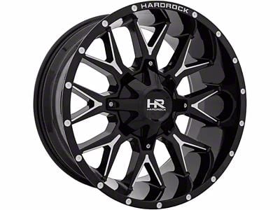 Hardrock Offroad H700 Affliction Gloss Black Milled 8-Lug Wheel; 20x10; -19mm Offset (11-14 Sierra 2500 HD)