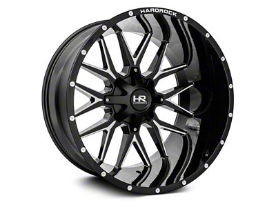 Hardrock Offroad Affliction Gloss Black Milled 6-Lug Wheel; 24x14; -76mm Offset (07-13 Silverado 1500)