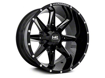 Hardrock Offroad Hardcore Gloss Black Milled 6-Lug Wheel; 20x12; -44mm Offset (07-14 Yukon)