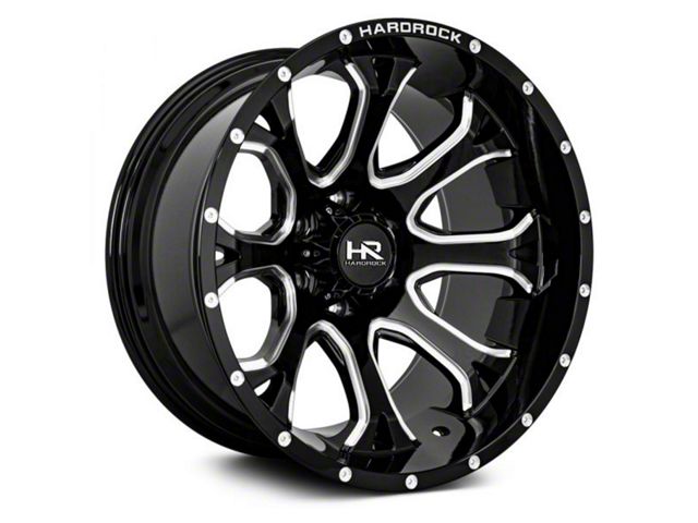 Hardrock Offroad BloodShot Xposed Gloss Black Milled 5-Lug Wheel; 20x12; -44mm Offset (09-18 RAM 1500)